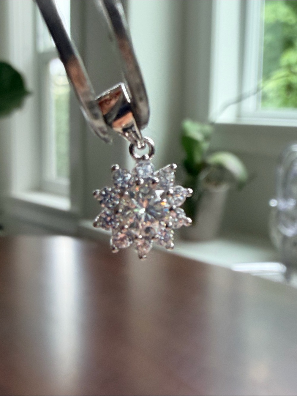GRA Moissanite Snowflake Cluster Pendant S925 NO CHAIN